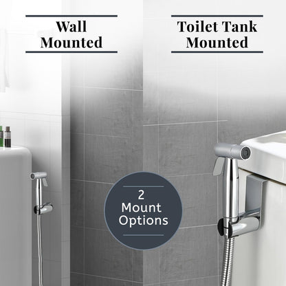 Bidet Sprayer – Handheld Jet Spray for Attachment Toilet, Adjustable Water Pressure Toilet Muslim Shower Easy to Install - Stainless Steel, with Bidet Hose for Feminine Wash