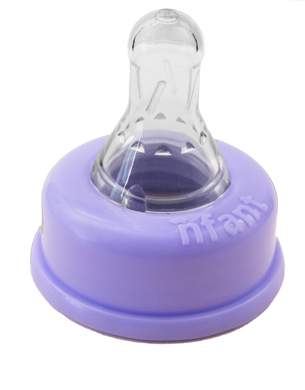 nfant | Nipple - Slow Flow Nipple, Purple (6ml/min), 4-Pack