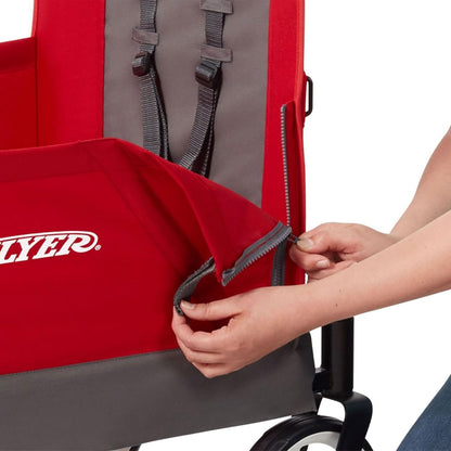 Radio Flyer City Luxe Stroll 'N Wagon, for Ages 1+, 3-in-1 Push or Pull, with Bench Mode, Easy Fold, UV Canopy, 5-Point Harnesses, Front Caster Wheels & 12" Rear Wheels, Stroller Wagon for Kids