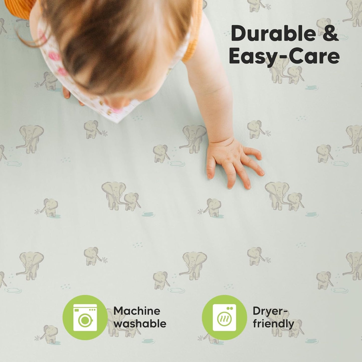 2-Pack Mini Crib Sheets Fitted - 38x26 Pack N Play Sheets for Pack and Play Mattress, Organic Cotton, Soft & Breathable Playard Bedding, Neutral Mini Toddler Bed Cover for Boys, Girls (Dragon Tale)