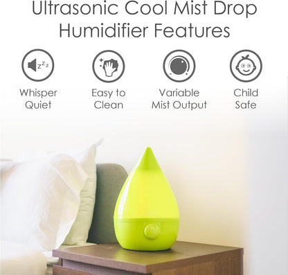 Crane Ultrasonic Cool Mist Humidifier for Bedroom, Baby Nursery, Kids Room, Plants, or Office, Large 1 Gallon Tank, Filter Optional, Clear and White
