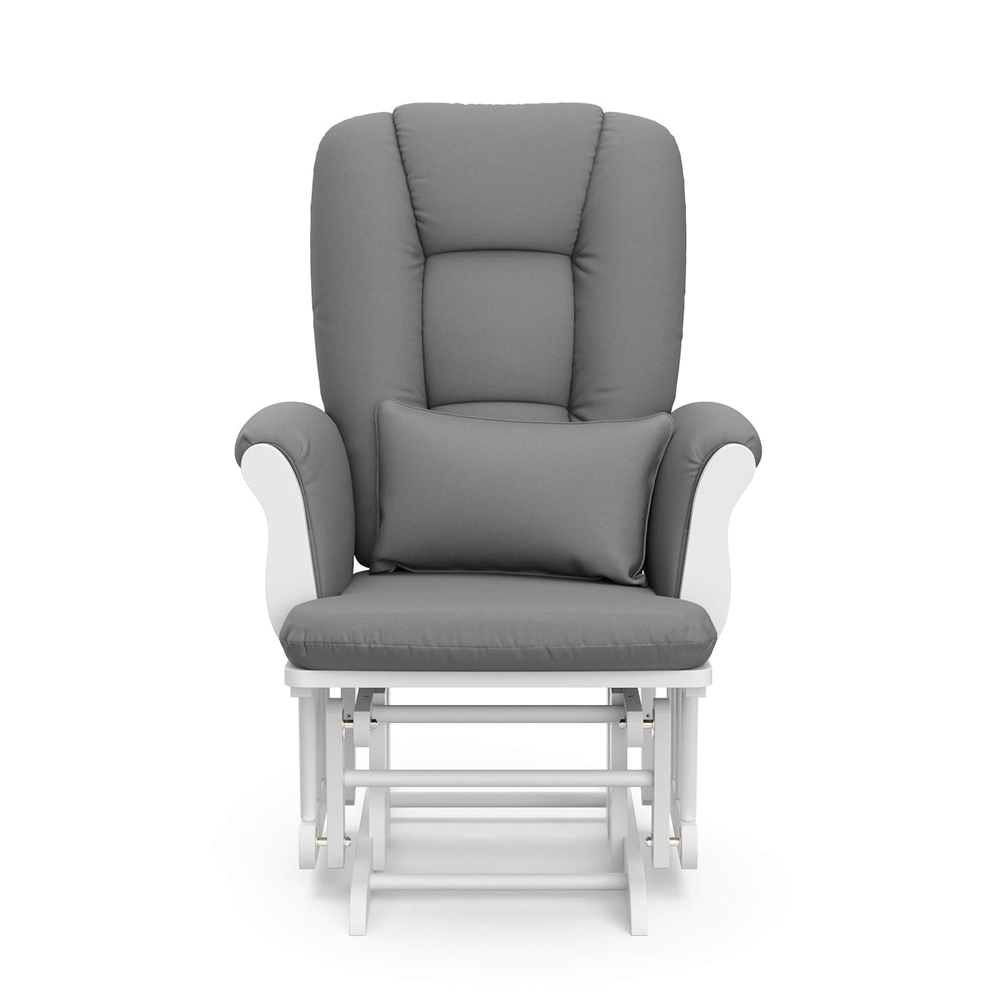 Storkcraft Tuscany Glider with Ottoman (Black/Gray) — GREENGUARD Gold Certified, Bonus Lumbar Cushion Included, Solid Wood Base, Smooth Motion, Award-Winning Nursery Rocking Chair, Glider and Ottoman