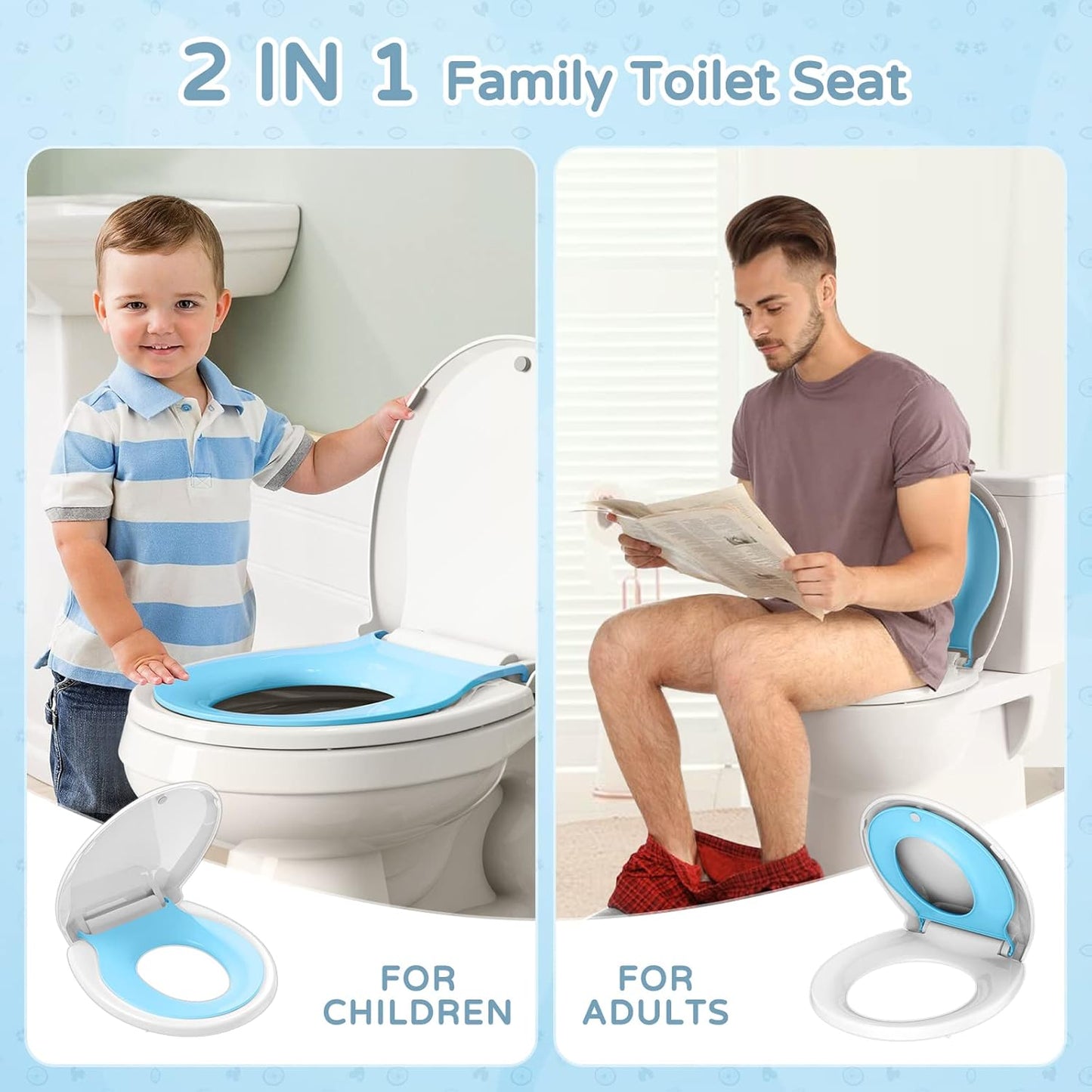 YASFEL Built in Potty Training Toilet Seat for Toddlers, Kids & Adults Biscuit Plastic Toilet Seats Elongated Slow Close with Magnets(Almond, 18.5”)