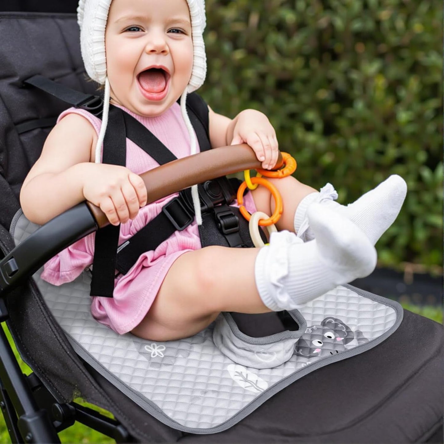 Potty Training Car Seat Protector, Waterproof Car Seat Cover for Toddlers, Piddle Pads for Baby Carseat, Stroller, Non-Slip & Machine Washable (Black, 2PC)