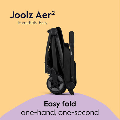 Joolz Aer2 Lightweight Travel Stroller for Baby & Toddler – One-Hand Fold, Compact Carry-On Airplane Approved, Reclining Seat, UPF 50+ Canopy, Travel Pouch, Baby Net – Forest Green