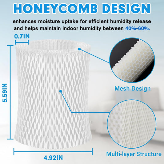 4 Pack Humidifier Wicking Replacement Filter Compatible with Canopy Bedside and Nursery Humidifier, Wood Pulp & Paper Filter