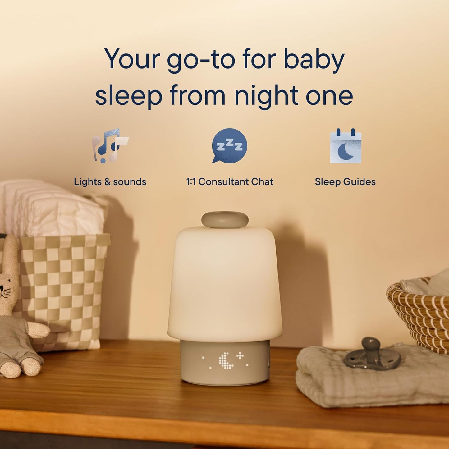 Hatch Baby Sound Machine, Night Light (Putty) | Sleep Support | Registry Essential, Routine Builder, Time-to-Rise Alarm Clock, White Noise, Nursery Stories, Toddler Kids (Wi-Fi)