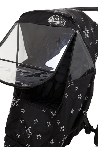 Stroller Rain Cover Universal, Baby Travel Weather Shield, Windproof Waterproof, Protect from Dust Snow (Black)