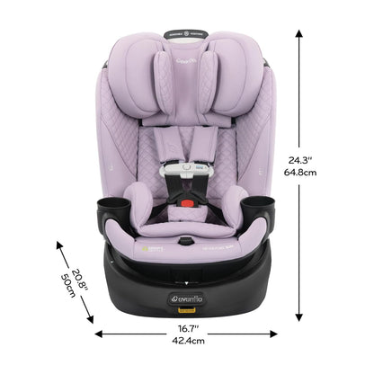Evenflo Revolve360 Slim 2-in-1 Rotating Car Seat with Green & Gentle Fabric (Travertine)