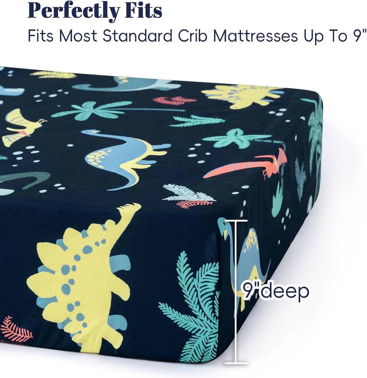 PHF 3 Pack Soft Mini Crib Sheets, Floral & Animal Pack N Play Sheets for Baby Boys Girls, No Slip Universal Fit for Pack N Play, Playard, Portable and Mini Crib Mattresses,Floral & Animal