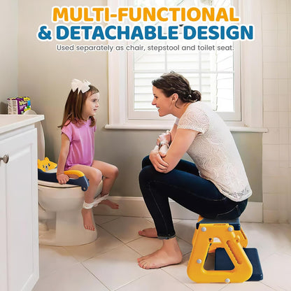 Orzbow Potty Training Seat | Upgrade Toddler Potty Training Toilet with Step Stool, 2-in-1 Stability Toilet Seat for Boys Girls | with Splash Guard, Anti-Slip Pad, Ladder, and Height Adjustable, Pink