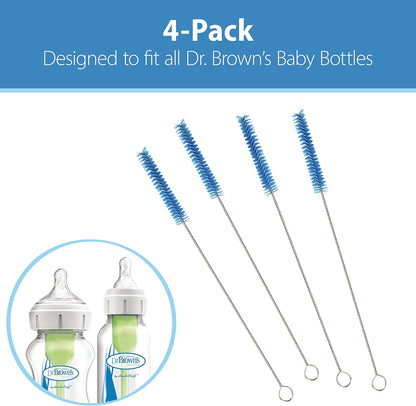 Dr. Brown's Reusable Sponge Baby Bottle Cleaning Brush with Suction Cup Stand, Scrubber and Nipple Cleaner, Pink 1-Pack