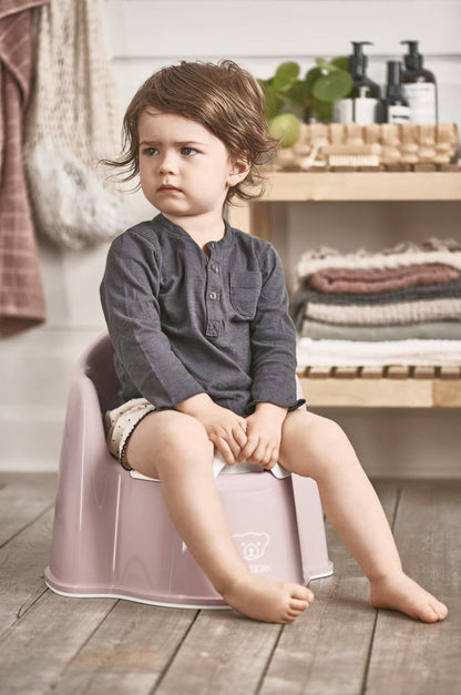 BabyBjörn Potty Chair, Powder Pink/White, Potty Training Toilet, Easy-to-Clean, Removable Inner Potty, Non-Slip