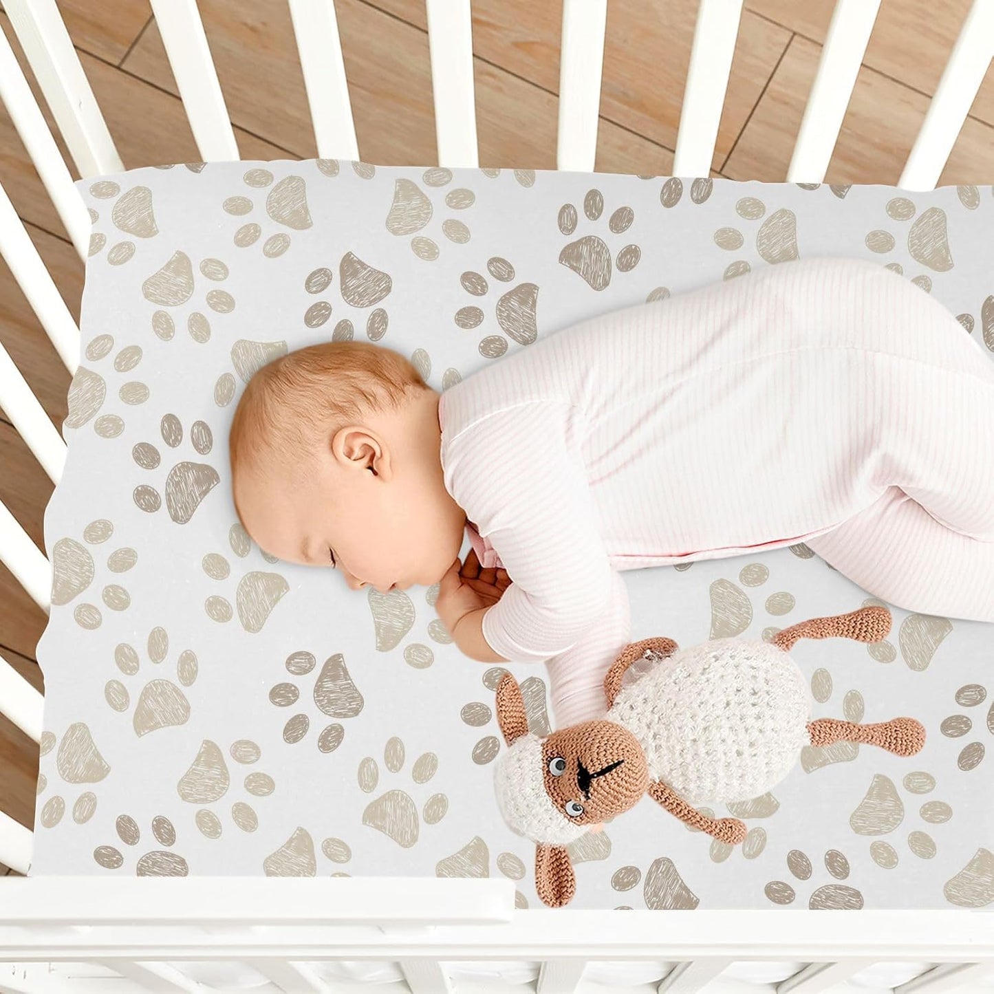 Fall Cute Mushroom Leaves Fitted Crib Sheets Stretchy Portable Playard Sheets for Baby Toddler, Breathable Soft Mini Crib Mattress 52 x 28 in for Boys and Girls