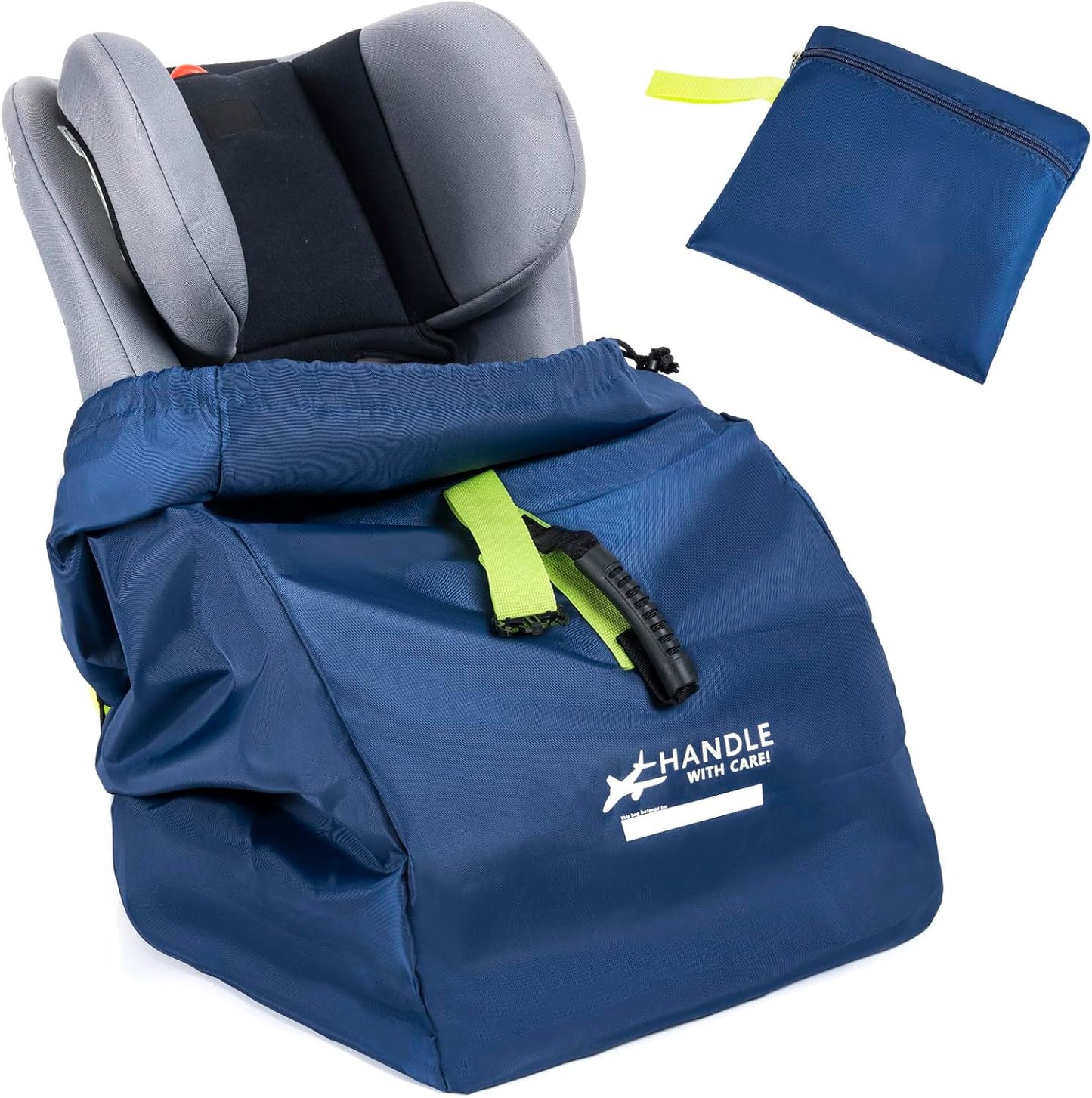Car Seat Travel Bag for Airplane, Large Waterproof Car Seat Bags Fits Most Infant Car Seats, Convertible Car Seats, Booster Seats, Car Seat Bases, Adjustable Shoulder Strap, Blue