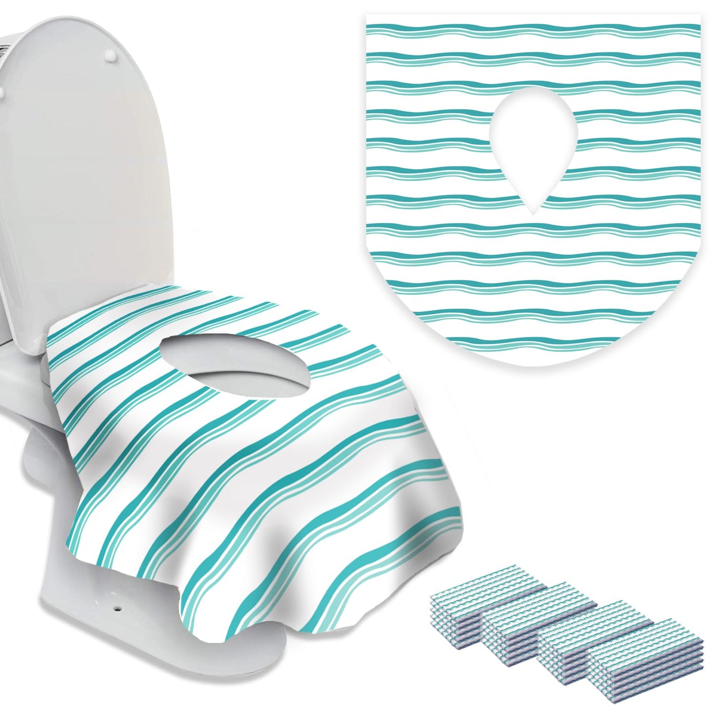 20 Extra Large Toilet Seat Covers Disposable for Kids & Adults-Toilet Covers Disposable for travel-Toddler Toilet Seat Cover Liners for Potty Training-Individually Wrapped-Waterproof (Bees)