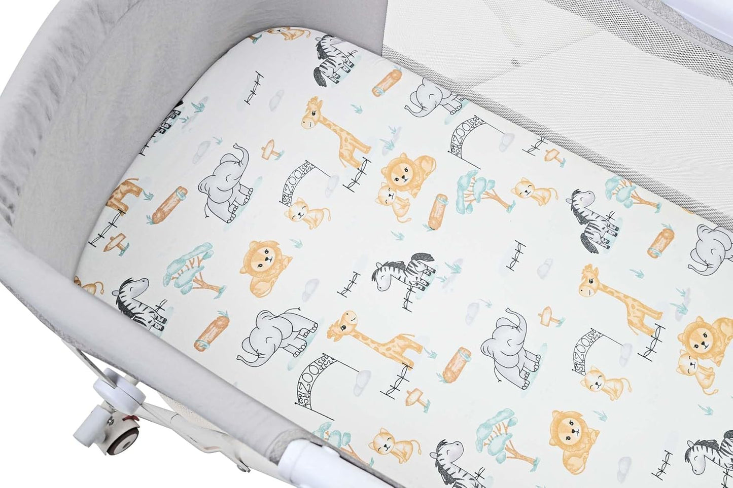 Onacosht Stretchy Bassinet Sheets 33" x 19" Compatible with Mika Micky, KoolaBaby (3 in 1), BabyBond, HARPPA and RICUTON Bedside Bassinet, 3 Pack for Baby Boy and Girl, Pink Floral