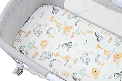 Onacosht Stretchy Bassinet Sheets 33" x 19" Compatible with Mika Micky, KoolaBaby (3 in 1), BabyBond, HARPPA and RICUTON Bedside Bassinet, 3 Pack for Baby Boy and Girl, Pink Floral