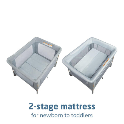 Maxi-Cosi Swift Baby Playard with Mat, Baby Playpen, Play Yard with Bassinet, Portable Playpen for Babies and Toddlers, Classic Oat