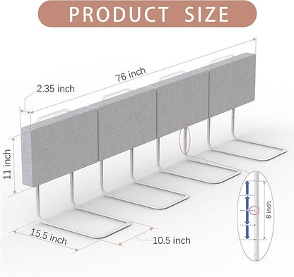 Bed Rail, Bed Rail for Toddlers, Kid, 78.7 Inch Bed Side Rails Safety for Queen, King, Full, Twin, Bunk, Dorm Beds to Prevent Falls, Bed Barrier for Dogs, Easy Installation (Gray, 4 Packs)