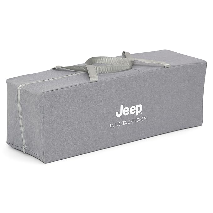 Jeep Horizon Compact Travel 2-in-1 Play Yard and Bassinet, Light Grey