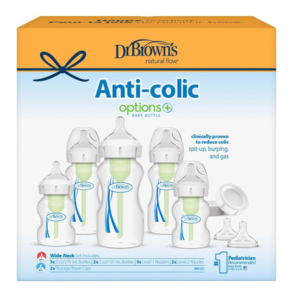 Dr. Brown's Breastfeeding Baby Bottles, Options+ Wide-Neck Breast to Bottle Feeding Set