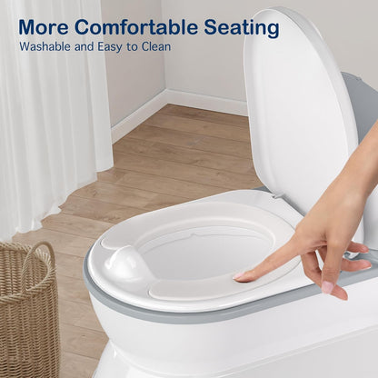 CheerTry 2-in-1 Toddler Potty Training Toilet - Larger Potty Chair & Detachable Training Seat for Boys & Girls Ages 1-3 with Flushing Sound, Wipes Storage, Toilet Paper Holder - Pink