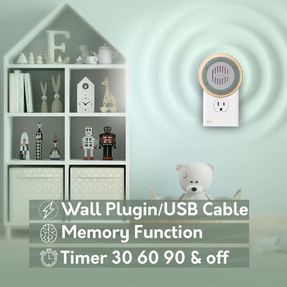 Wall Plug in White Noise Sound Machine for Office Privacy & Noise Canceling, White Noise Machine for Sleeping Adults & Baby, Therapy Noise Blocker with 20 Soothing Sounds & Nightlight by Calm Me.