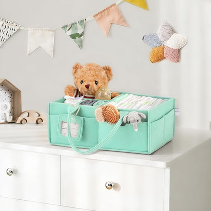 GEMII Diaper Caddy Organizer-Large Baby Caddy Organizer with Handle, Newborn Registry Essentials, Baby Shower Basket Gifts for Boys or Girls (Oatmeal, Large)