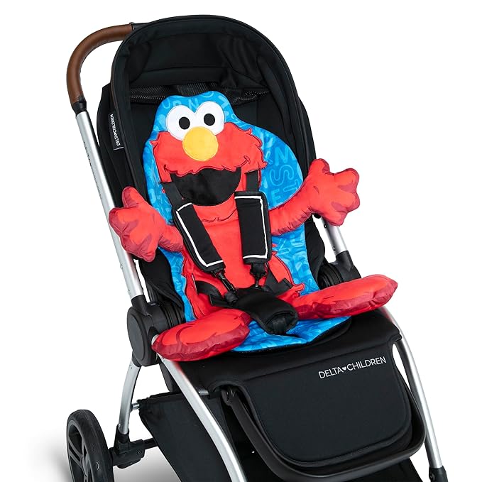 Sesame Street Elmo Stroller Seat Pad by Delta Children - Universal Stroller Seat Cushion/Liner for Infants and Toddlers - Machine Washable, Red