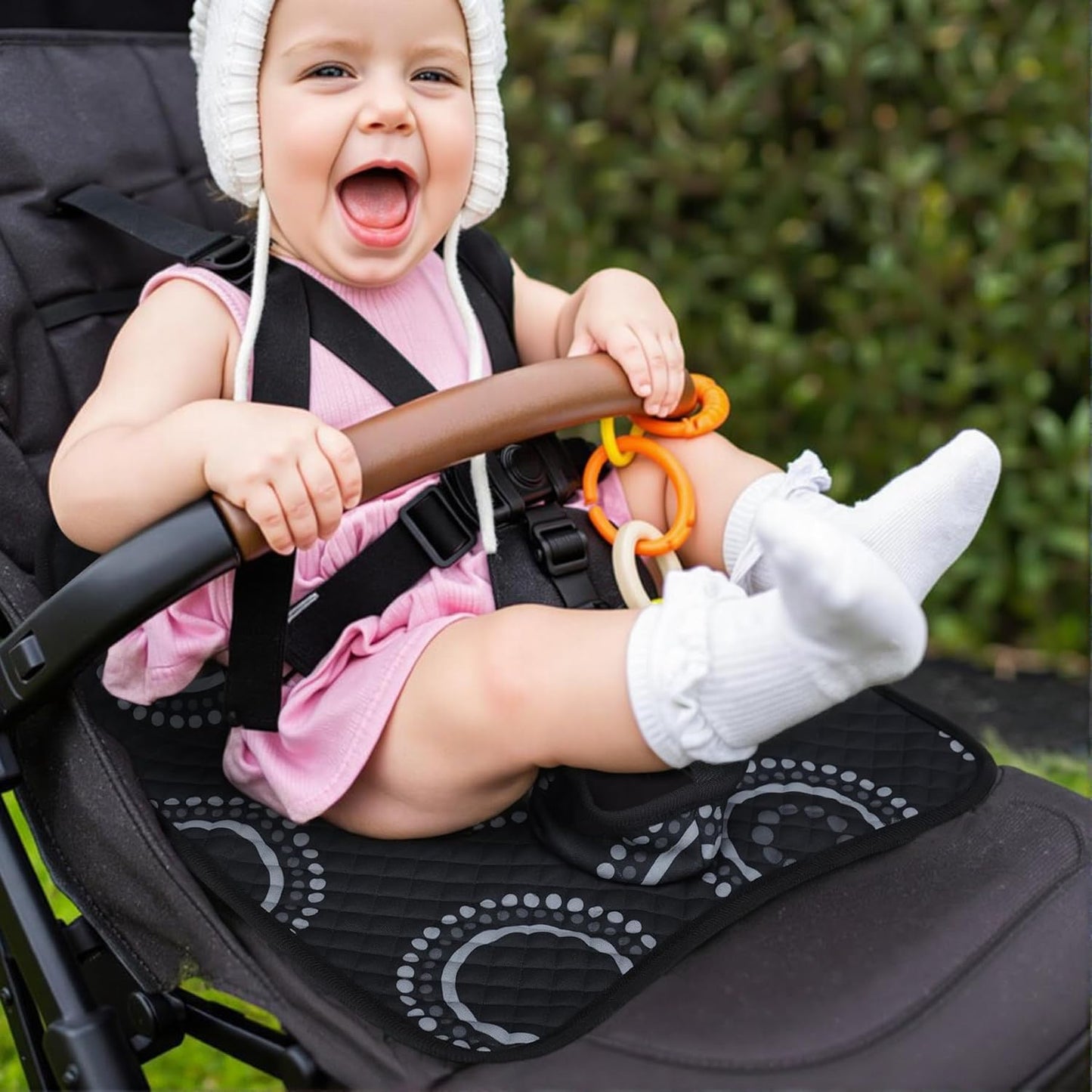 Potty Training Car Seat Protector, Waterproof Car Seat Cover for Toddlers, Piddle Pads for Baby Carseat, Stroller, Non-Slip & Machine Washable (Black, 2PC)