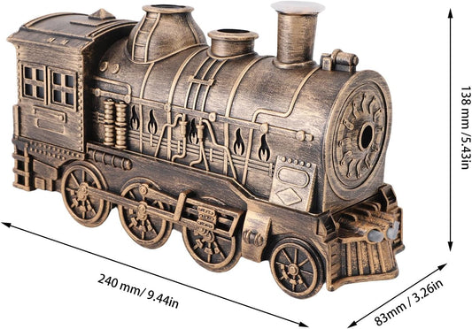 300ml Train Diffusers for Essential Oils, Cool Mist Aromatherapy Diffuser with Dual Nozzles, Quiet Vintage Steam Train Design, 2/8H Timer, for Bedroom, Office, Desktop, Christmas Gift