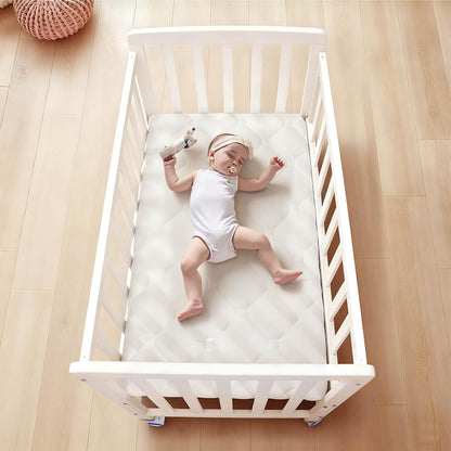 Flwrgirl Baby Bassinets Bedside Sleeper - Portable Pine Wood Bedside Bassinet with Mattress,3 Heights Small Mini Crib,Baby Crib for Newborns,Unpainted | Pine Wood Bassinet, Mattress Included, 3-IN-1 Convertible, Adjustable Height, Locking Wheels, Portalbe