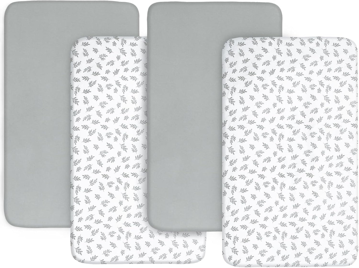 Baby Bassinet Sheets 4 Pack Fit for Baby Delight, Semphis, Kiniew, Jimglo, Cowiewie, JevrJeur, Newton Baby, AirClub, Mika Micky, Ezebaby and Besrey Bassinet, Green