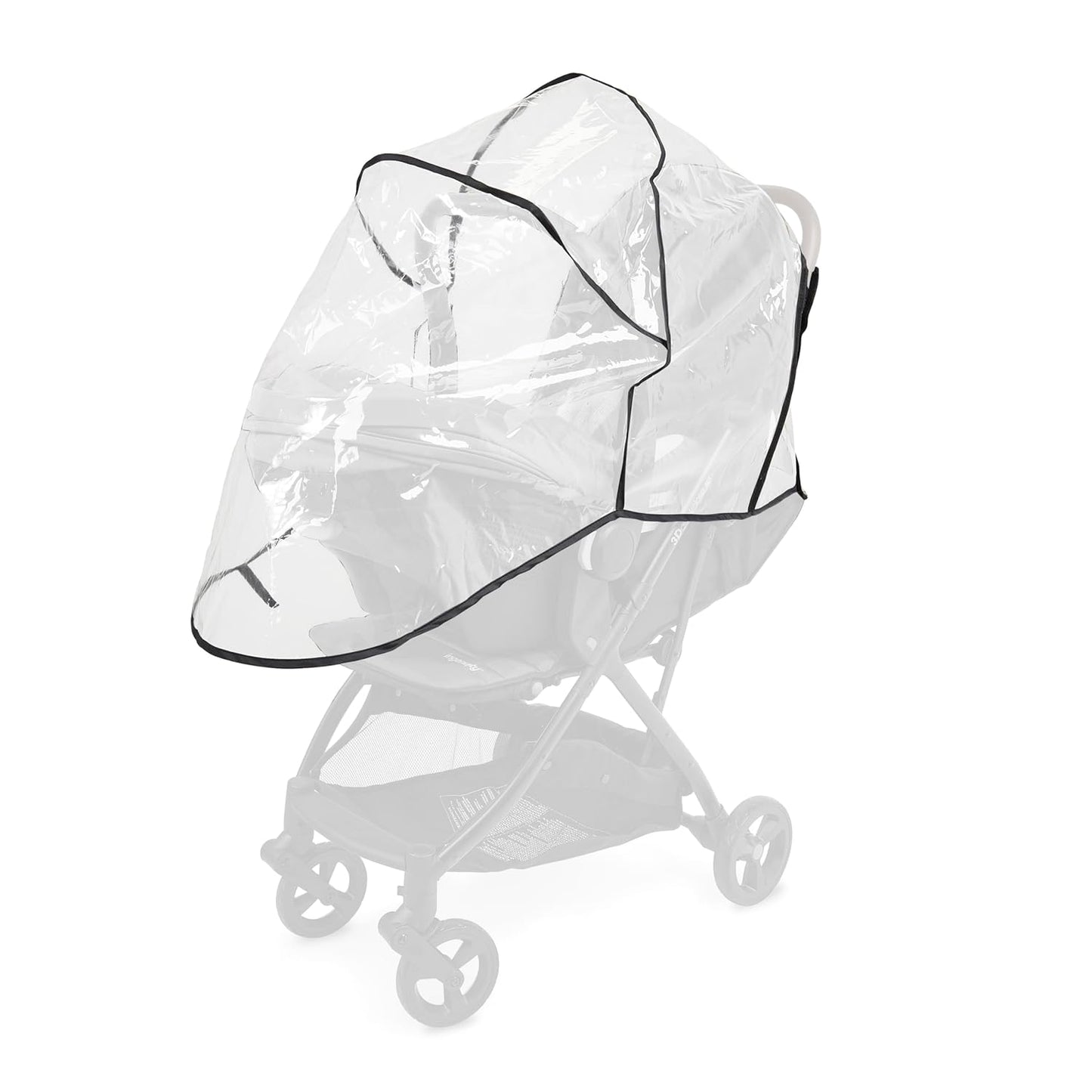 Ingenuity Universal Convenience Stroller Rain Cover, Baby Weather Shield for Rain, Wind & Snow, Fits Most Strollers with Car Seat, Vented Airflow, High Visibility, Easy Install & Storage – Clear
