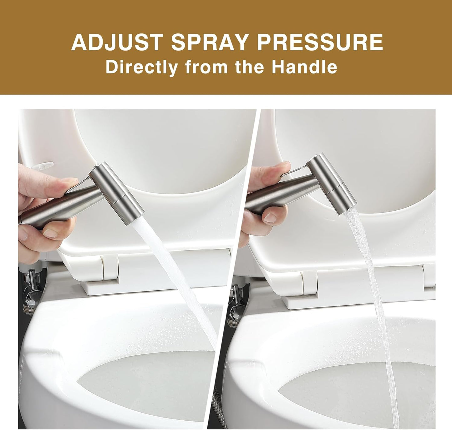 Bidet Toilet Sprayer Head Stainless Steel Handheld Sprayer for Feminine Wash, Cloth Diaper, Bathroom, Kitchen and Toilet Cleaning 4 Functions Brushed Nickel