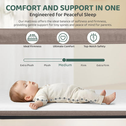 Cowiewie Bassinet Bedside Sleeper, Portable, Breathable, Adjustable Baby Bedside Bassinet for Peaceful Nights, Light Grey