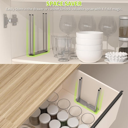 Reusable Bag & Bottle Drying Rack, Baby Bottle Drying Rack, Collapsible Cup Drying Rack for Glass, Mugs -Stainless Steel Countertop Organizer