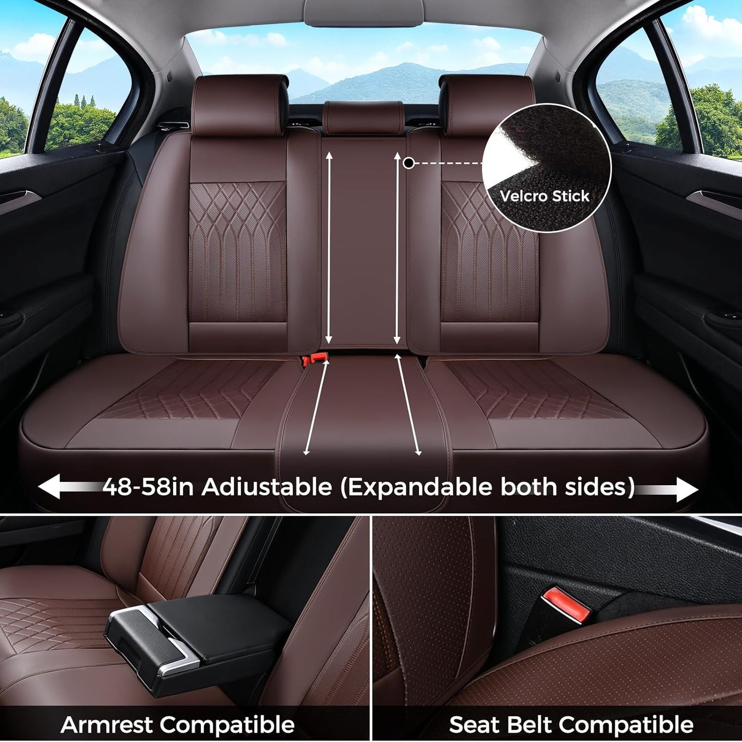 FLORICH Car Seat Covers Front Seat, Leather Seat Covers for Cars, Car Seat Protector Waterproof, Universal Automotive Seat Covers, Front Car Seat Cover Fit for Most Sedans SUV Pick-up Truck