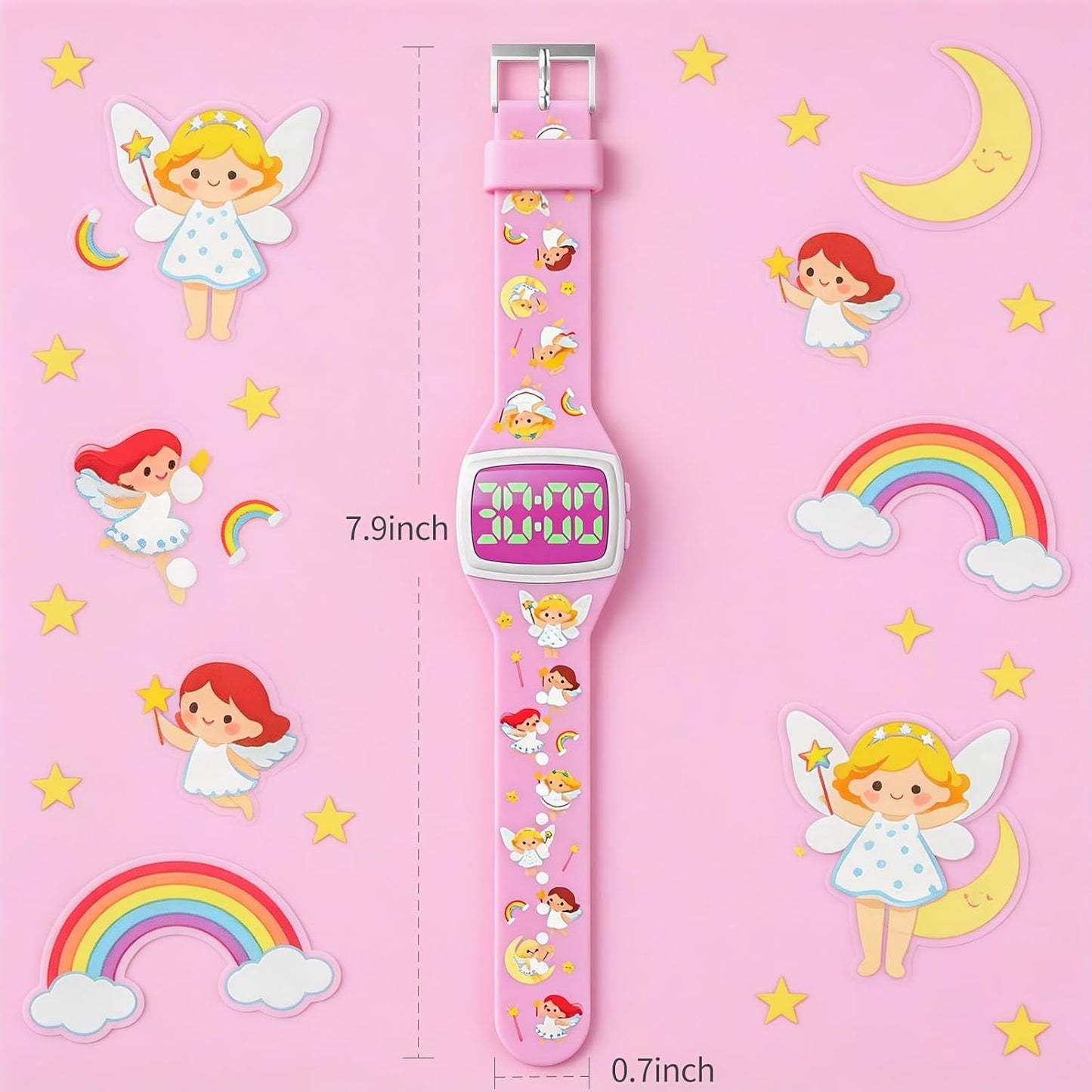 Potty Training Watch for Toddlers, Cute Apple-Shaped Design with 5 Timing Modes (30-180min), Music & Flash Reminders, Magnetic Charging, Compact Screen, Splash-Proof, Gifts for 3-7 Year Old Girls Boys