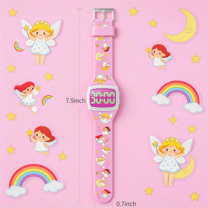Potty Training Watch for Toddlers, Cute Apple-Shaped Design with 5 Timing Modes (30-180min), Music & Flash Reminders, Magnetic Charging, Compact Screen, Splash-Proof, Gifts for 3-7 Year Old Girls Boys