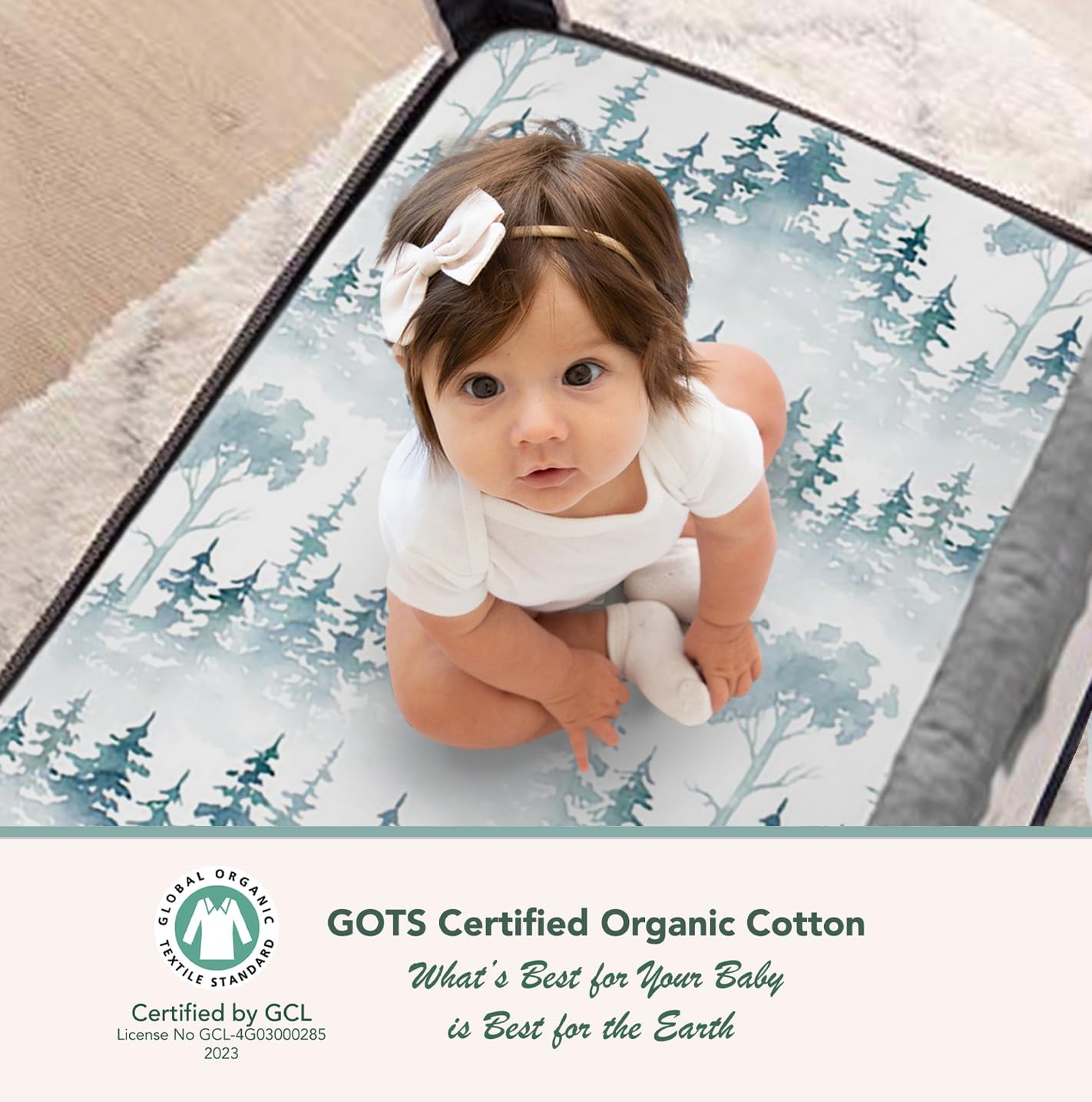 100% Organic Cotton Fitted Sheets for Graco Pack n Play, Babyletto, Pamo Babe, Hiccapop, Dream on Me, Evenflo, Baby Trend, Hygge Hush Portable/Mini Crib/Playards, Beka Bedside Bassinet 2 Pk