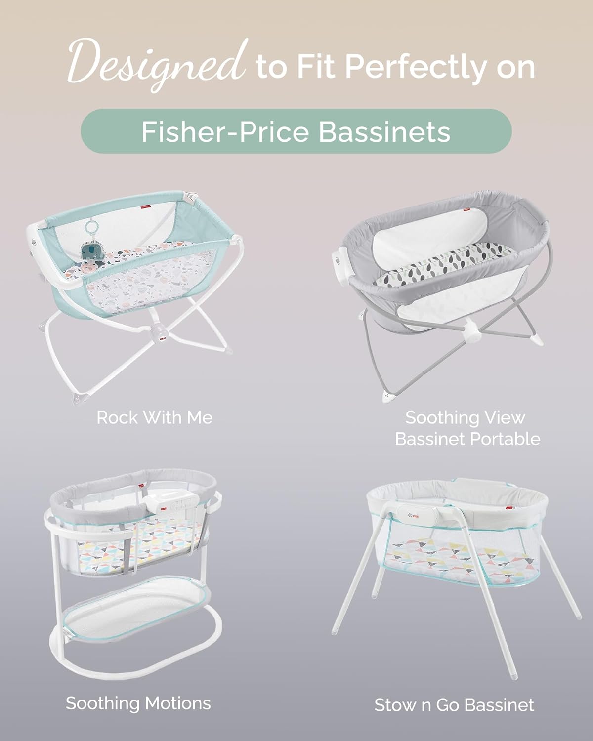 Bassinet Sheets Compatible with Baby Delight Beside Me Dreamer Bassinet, 33x20 for Baby Bedside Sleeper - Buttery Soft, Premium Stretchy Jersey Knit Sheets - Sky + Sage + Cloud, 3 Pack