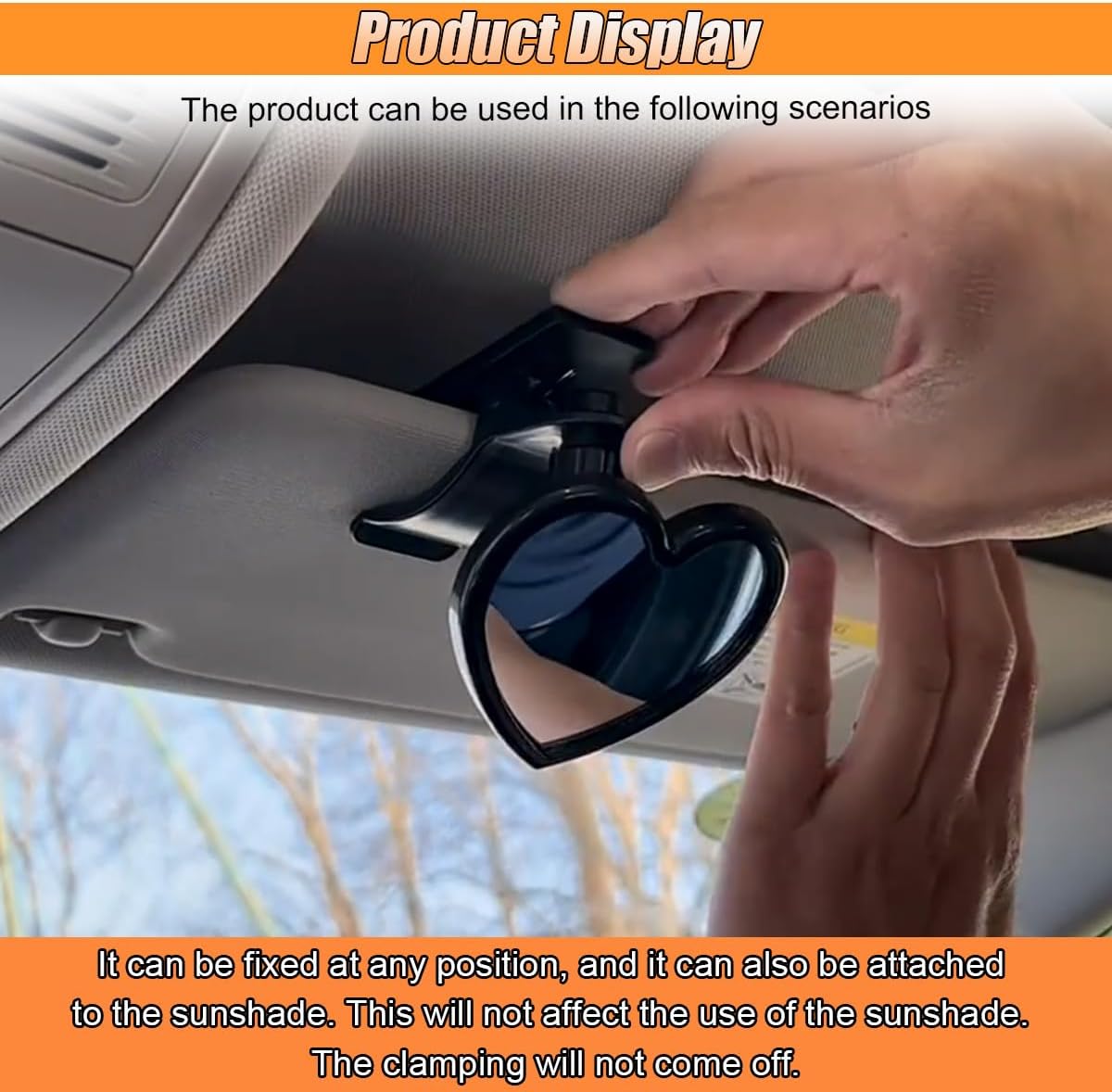 Baby Car Mirror Rear Facing, Wide Angle Convex Back Seat Mirror, 360° Adjustable Clip-On Car Interior Baby Mirror, Shatterproof & No Tools Installation, Universal for Cars SUVs Trucks(Clip)