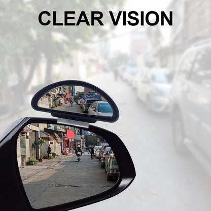 Blind Spot Mirror Adjustable 360 Degree Car Side Mirror, HD Glass Rear View Exterior Accessories Frame Thickness Less than 5MM for Car SUV (long-armed Right)