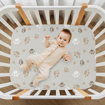 Fitted Crib Sheets Pink Checkered and Bows Stretchy Portable Playard Sheets for Baby Toddler, Breathable Soft Mini Crib Mattress 39 x 27 in for Boys and Girls