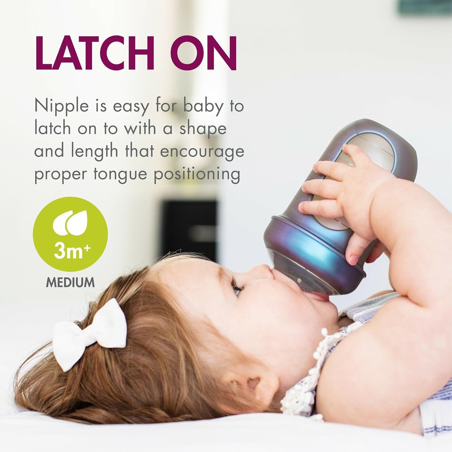 Boon Nursh Reusable Silicone Pouch Baby Bottles - Medium Flow Nipple - Silicone Baby Bottle Pouch and Nipple - Baby Feeding Essentials - Gray - 3-6 Months - 3 Count - 8 Ounce