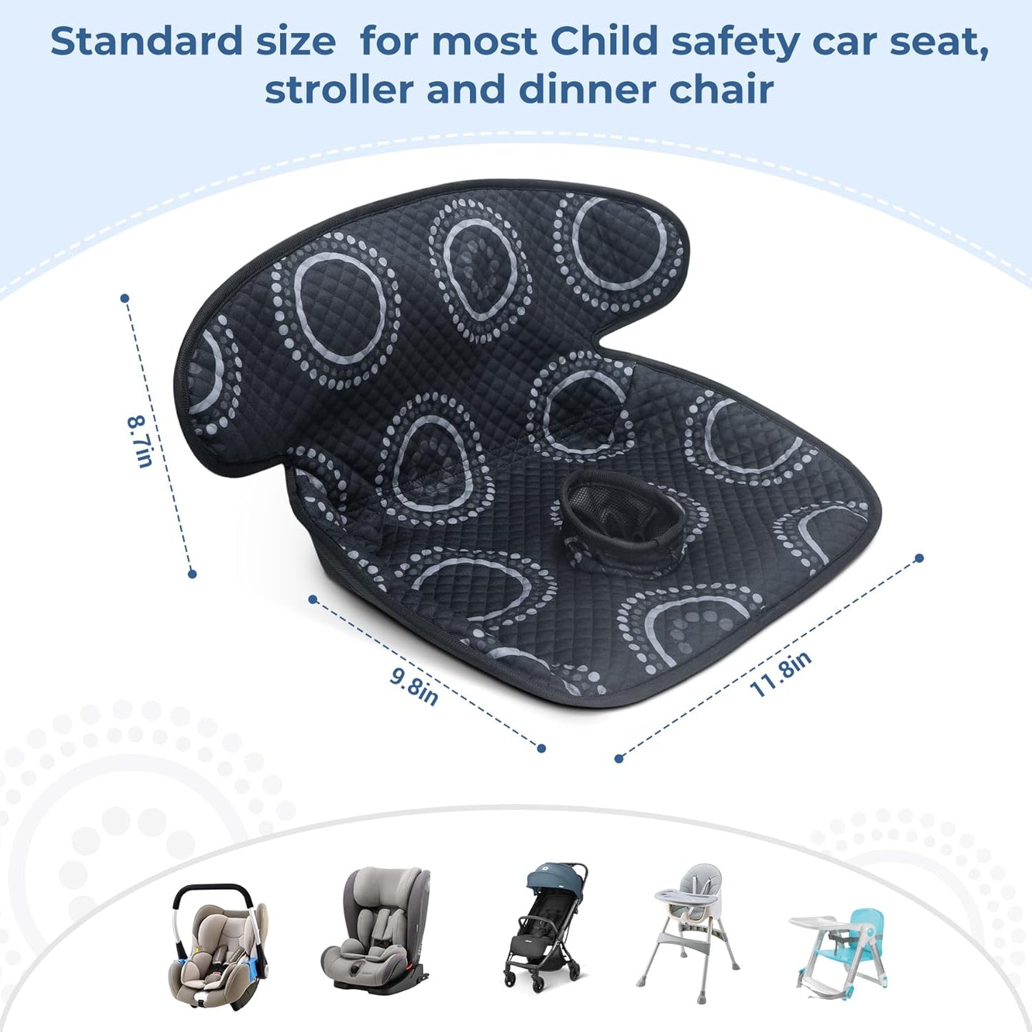 COOLBEBE Infant Car Seat Protector for Potty Training, 2 Pack Dry Waterproof Car Seat Liner Toilet Training for Baby Infant Toddler, Piddle Pads Cover Car Seat Pad for Strollers & Carseat (Grey,2PC)