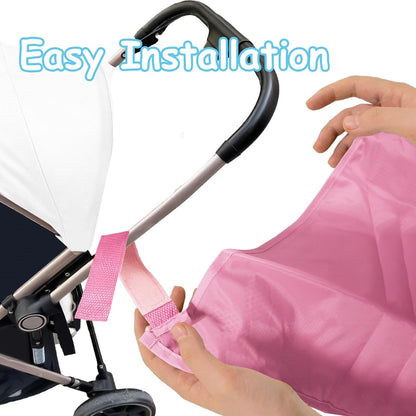 2 Pack Universal Side Sling Stroller Organizer with Mesh Cargo Net,Adjustable and Non-Slip Stroller Storage Bags, Portable Side Sling Stroller Cargo Net for Baby Accessories(Black)