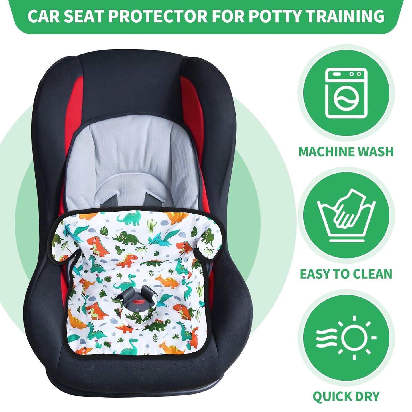 HunnmingRe 2 Pack Floral Car Seat Protector for Potty Training Waterproof Piddle Pad Cover from Spillages Nappy Leaks Toilet Training Anti Slip Backing Strollers Carseat Liner for Toddlers Babies